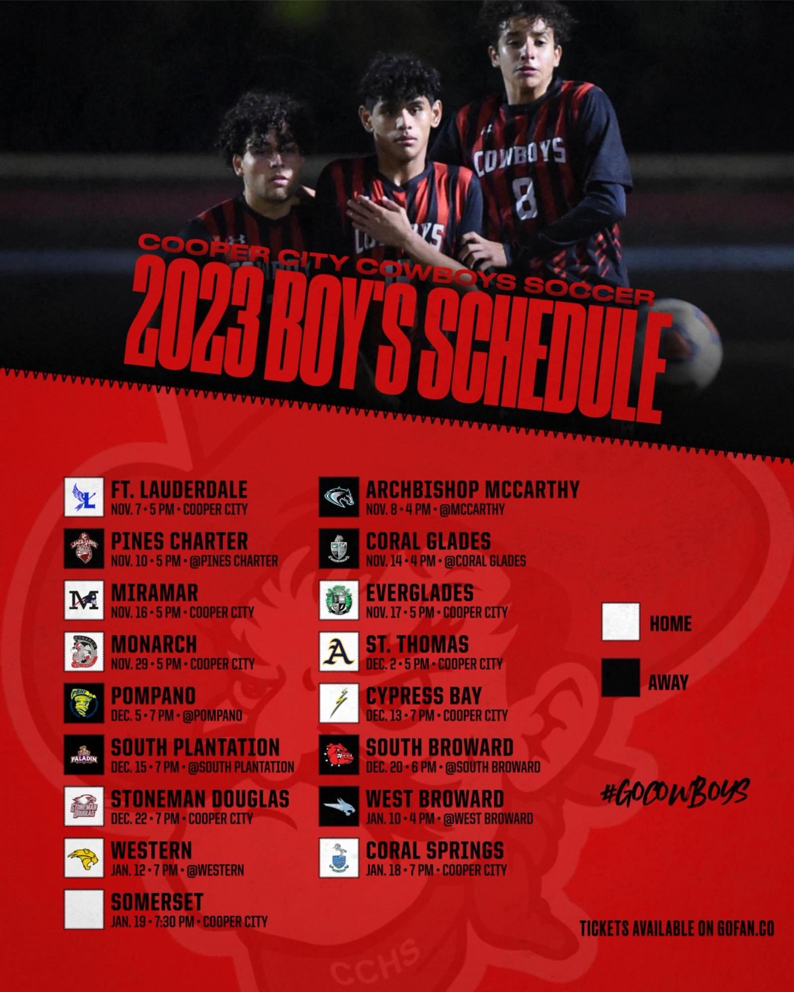 Boys Soccer Schedule